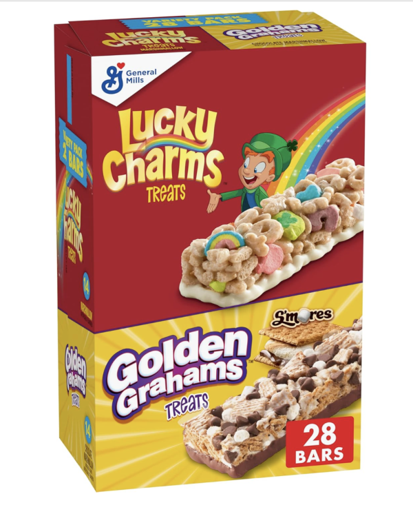 Lucky Charms Golden Grahams Breakfast Cereal Treat Bars Variety Pack, 28 ct